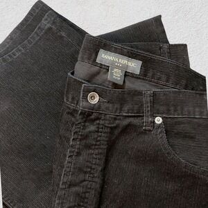 Banana Republic Men 35x32 Corduroy Pants Black Button‎ Fly 100% Cotton Preppy